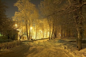 Зимняя тропа - ночной Северодвинск
