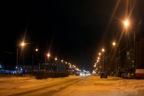 Ночной проспект Победы