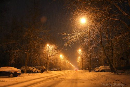 Снегопад на улице Дзержинского