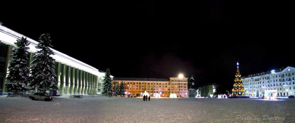 Панорама площади Победы. Зима 2022